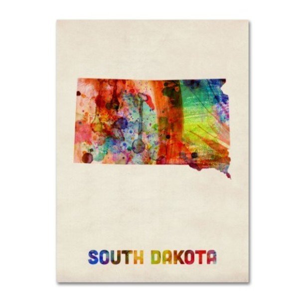 Trademark Fine Art Michael Tompsett 'South Dakota Map' Canvas Art, 14x19 MT0368-C1419GG